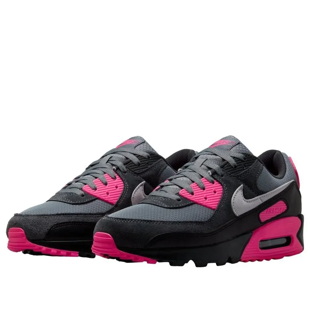 Nike Air Max 90 Shoes Wolf Grey Hyper Pink Black DM0029-010 Men's Size 11.5